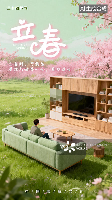 【AI数字艺术】立春海报 家居风格图片素材