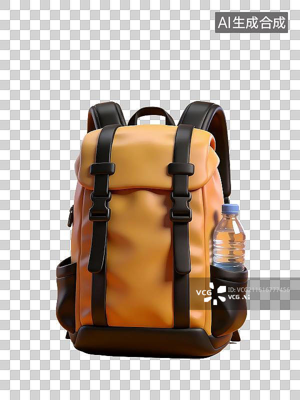 【AI数字艺术】3D立体登山装备登山背包图标免抠元素图片素材