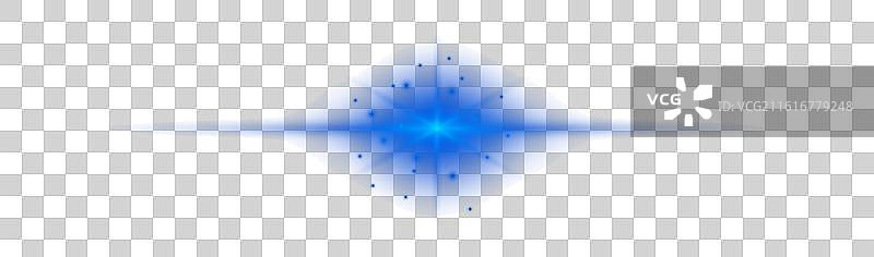 蓝色的镜头光晕横向光效图片素材