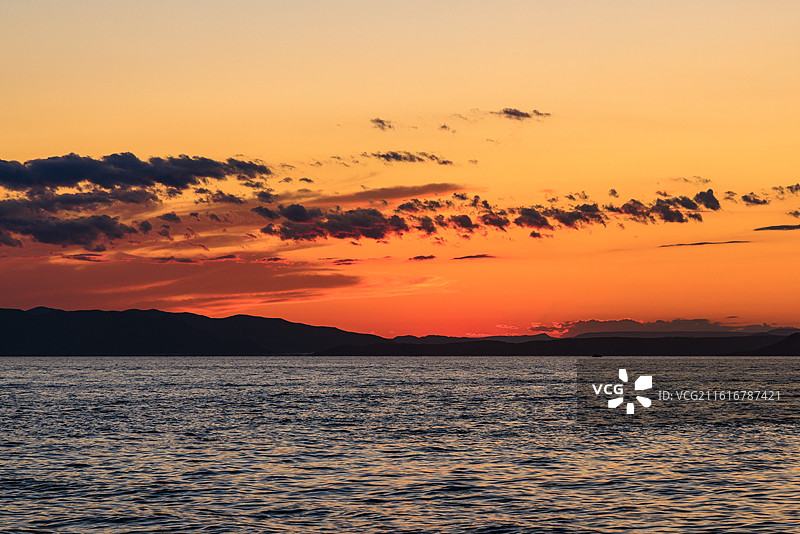 俄罗斯海参崴符拉迪沃斯托克港海滨日落晚霞风光图片素材