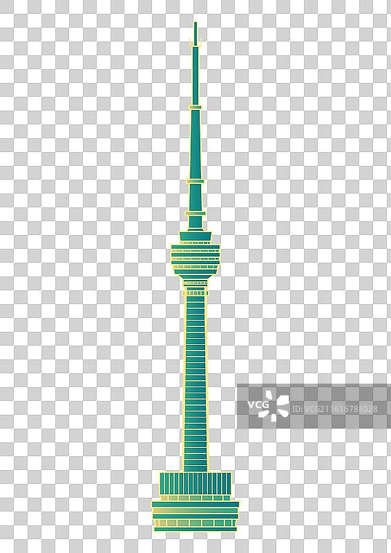 武汉龟山电视塔矢量插画元素图片素材