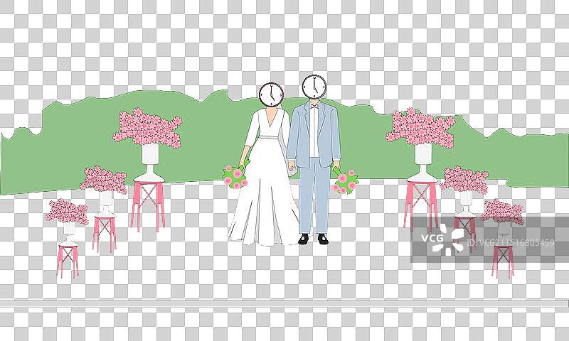 户外婚礼的新婚夫妇图片素材