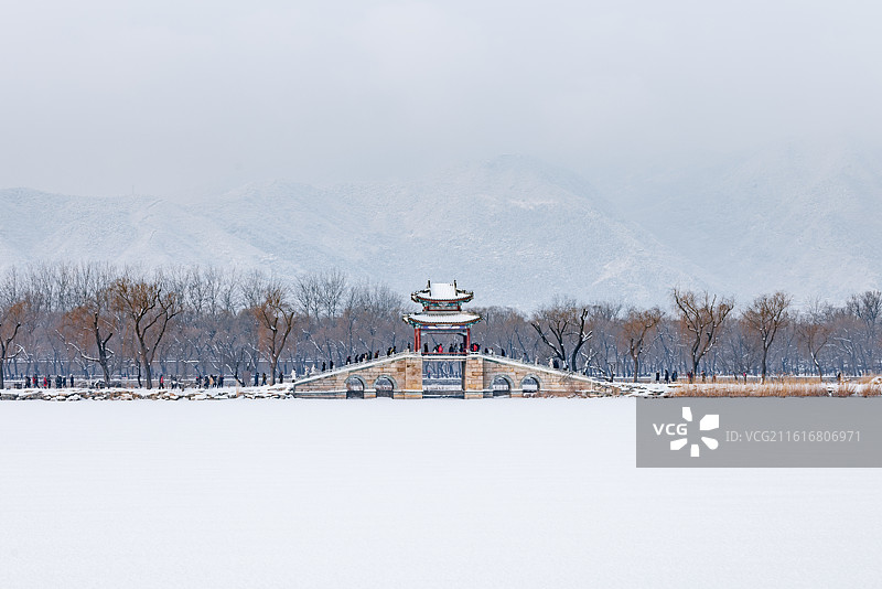 雪中古建筑图片素材