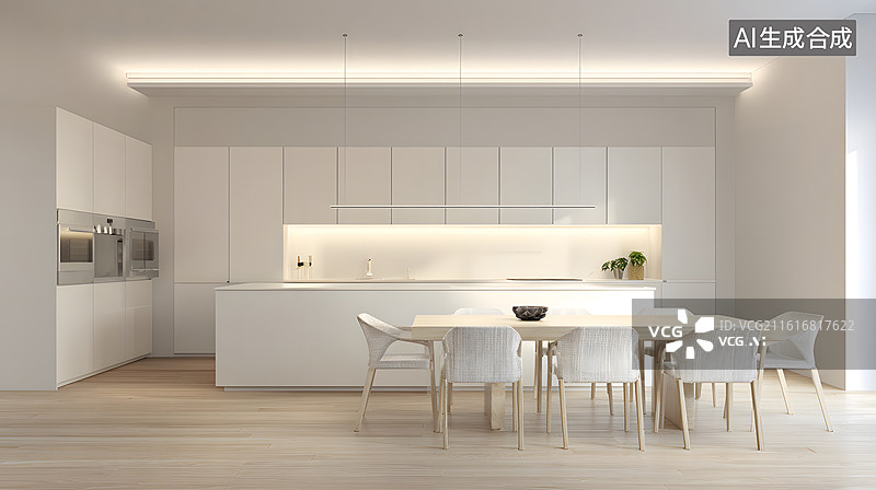 【AI数字艺术】现代厨房与家具配置图片素材