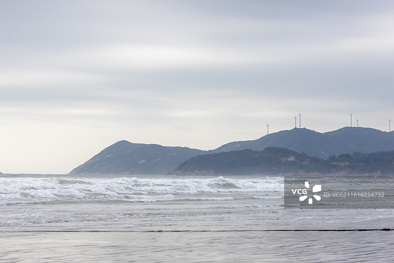 广东江门台山上川岛飞沙滩阴天风光图片素材