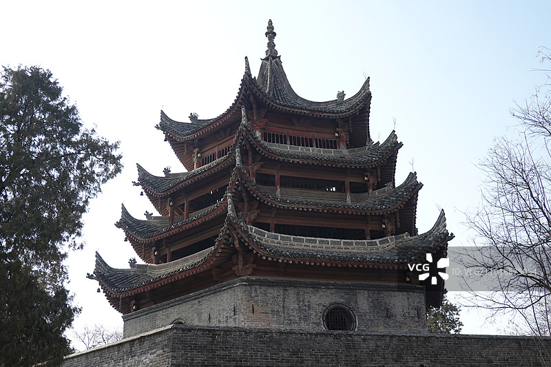 陕西省咸阳市三原县陂西镇中王堡村文峰木塔中王堡木塔文峰塔图片素材