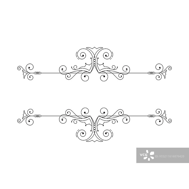 奢华的装饰边框、边线和角落图片素材