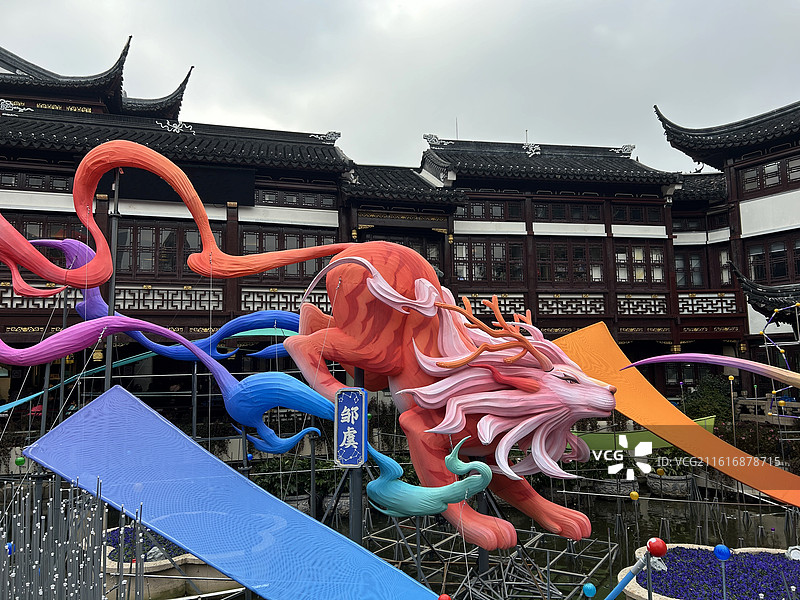 上海城隍庙马年灯会预展图片素材