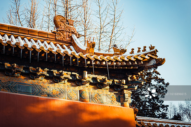 2026年1月江苏南京明孝陵文武方门雪景图片素材