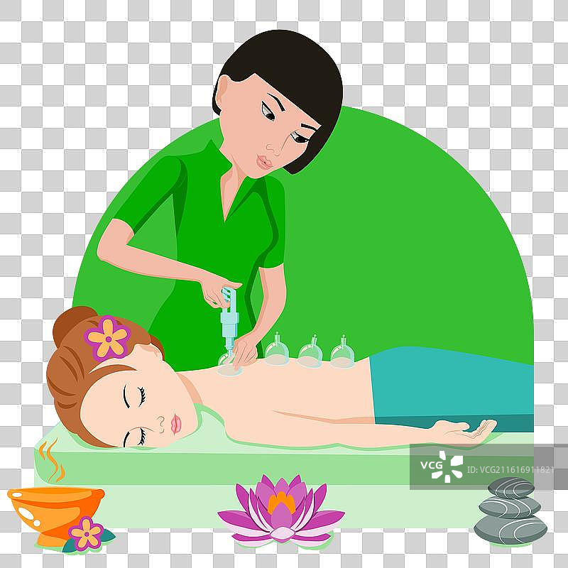 亚洲和欧洲血统的杯子按摩图片素材