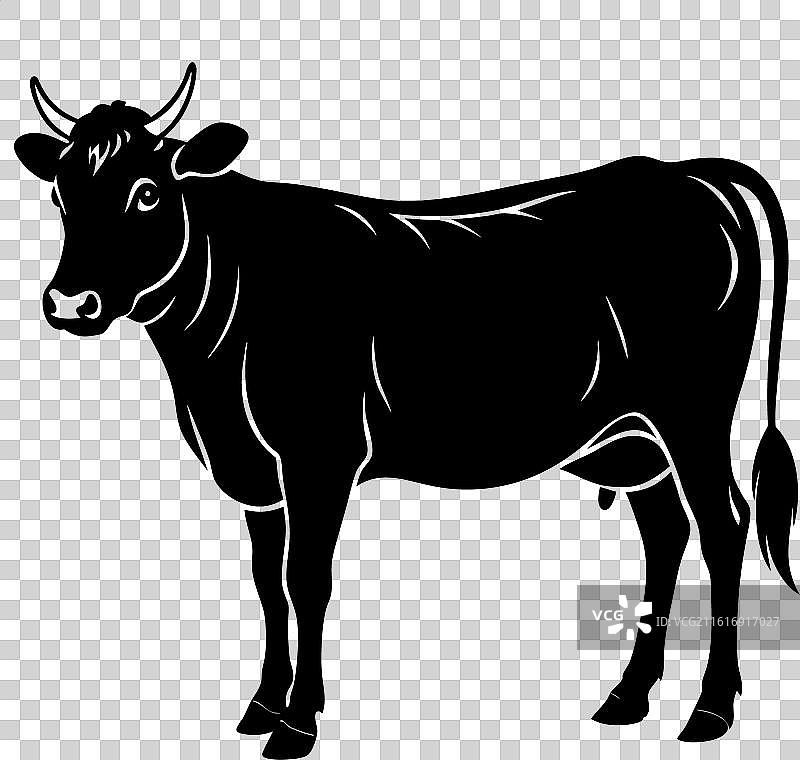 牛剪影图片素材