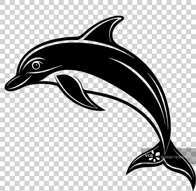 海豚鱼剪影图片素材