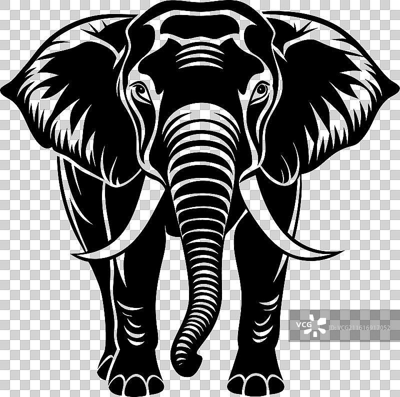 大象剪影图片素材