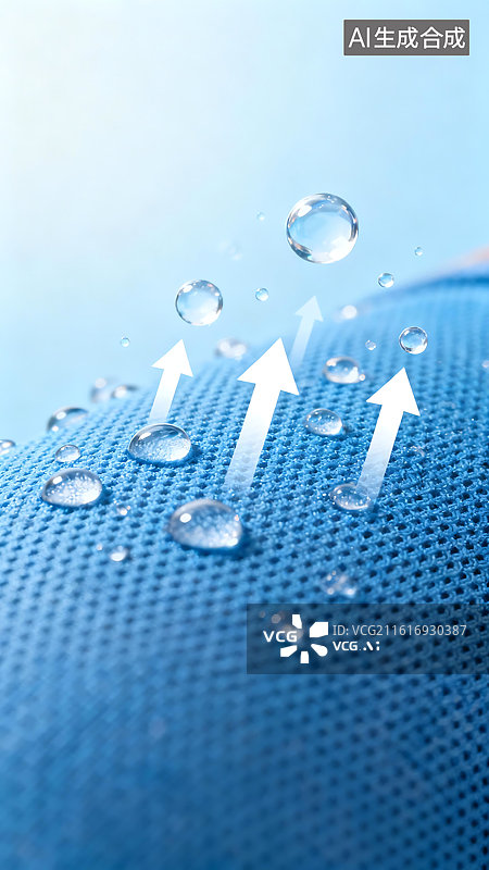 【AI数字艺术】蓝色衣服面料质感展示背景图片素材