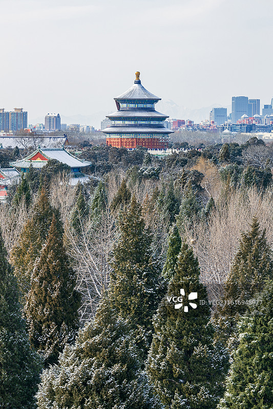 祈年殿雪景图片素材