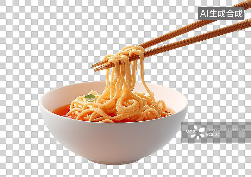 【AI数字艺术】筷子夹起面条图片素材
