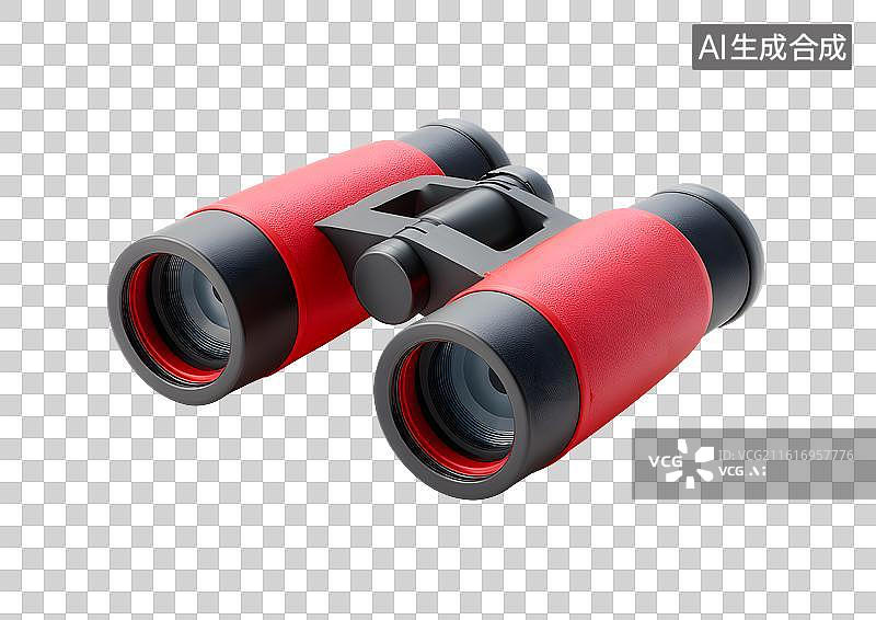 【AI数字艺术】红黑色双孔望远镜图片素材