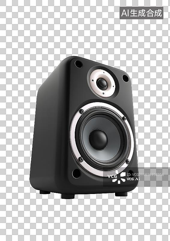 【AI数字艺术】一个黑色的卡通音响图片素材