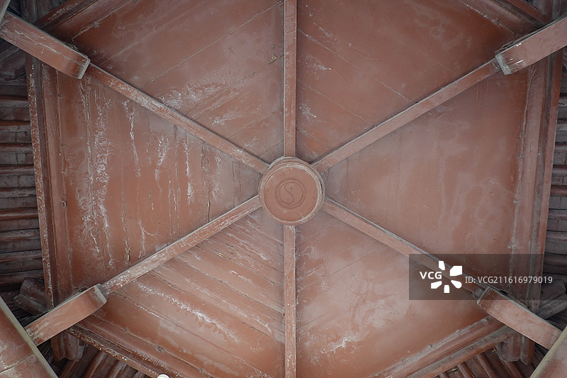 陕西省咸阳市三原县陂西镇中王堡村文峰木塔中王堡木塔文峰塔：塔内穹顶图片素材