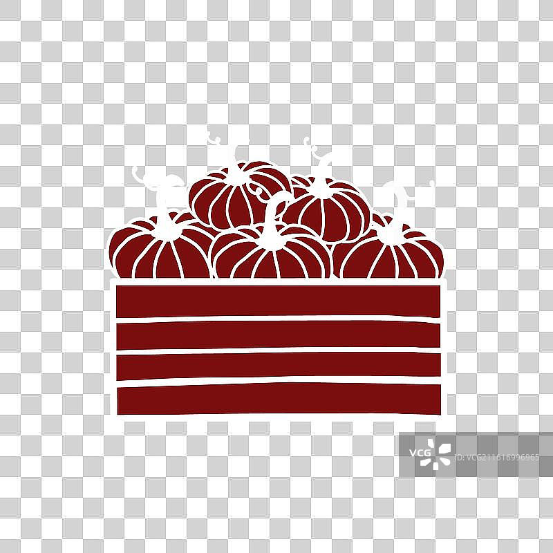 一个装满南瓜的木盒子图片素材