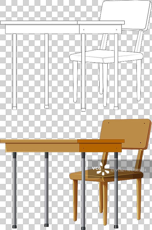 一张桌子和一把椅子图片素材