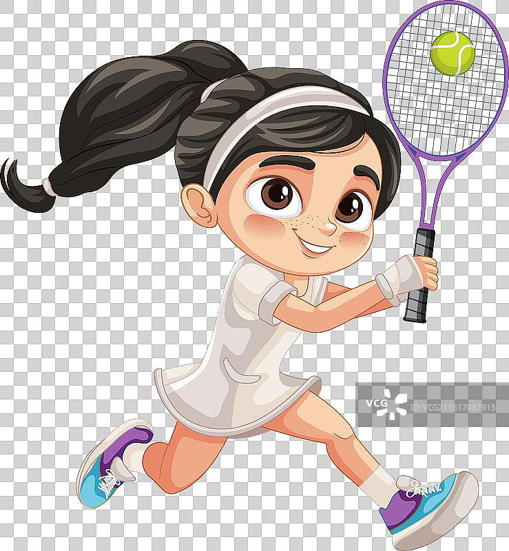 网球少女挥拍动作图片素材