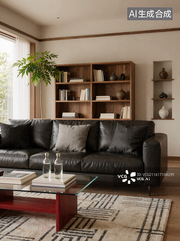 【AI数字艺术】现代简约客厅布置图片素材
