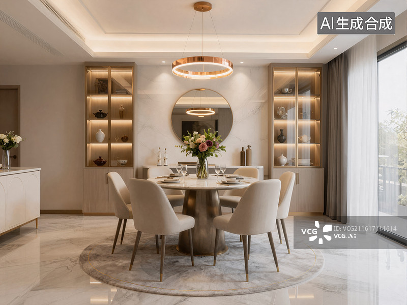 【AI数字艺术】现代简约风格餐厅设计图片素材