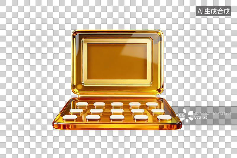 【AI数字艺术】金色药盒内整齐排列的药片图片素材