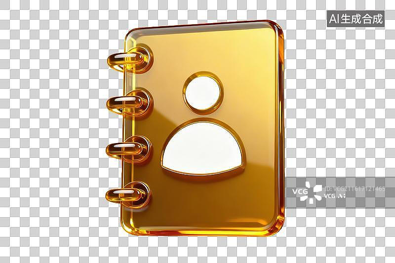 【AI数字艺术】金色螺旋装订记事本图标图片素材