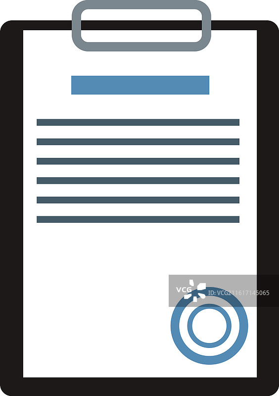 剪贴板上的文件签名，纸张表格彩色图标图片素材