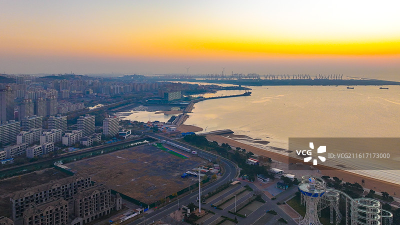 山东省日照市岚山区海水浴场图片素材