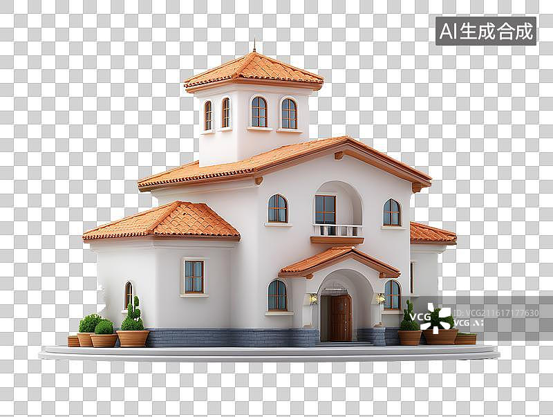 【AI数字艺术】一栋卡通别墅图片素材