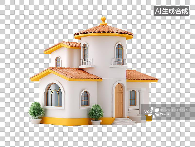 【AI数字艺术】一栋卡通别墅图片素材