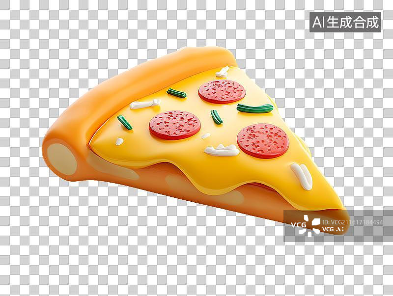 【AI数字艺术】一块卡通披萨饼图片素材
