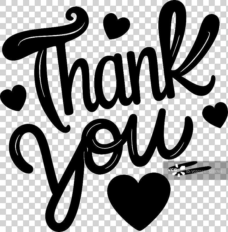 可编辑的“谢谢”字样T恤设计图片素材