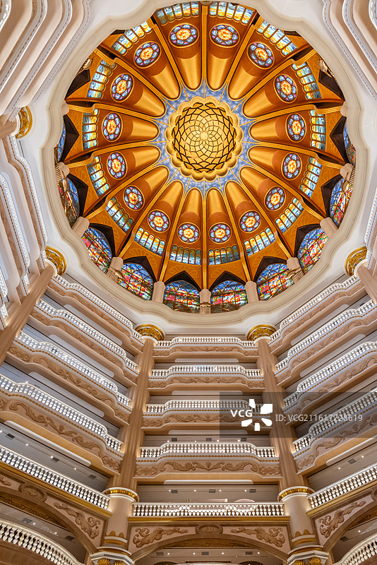 五星酒店建筑大堂天花板内部装修设计图片素材