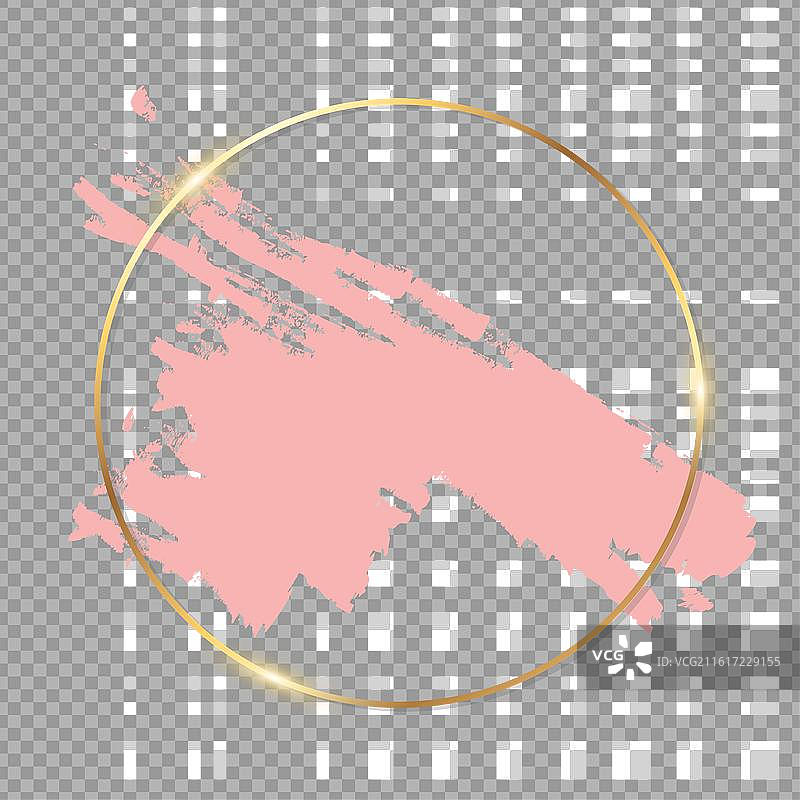 闪亮的极简金色边框，带有描边图片素材