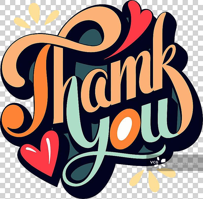 可编辑的“谢谢”字体T恤设计图片素材