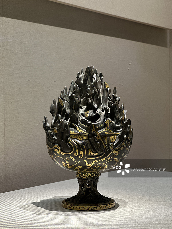 河北博物院 ​​西汉错金铜博山炉图片素材