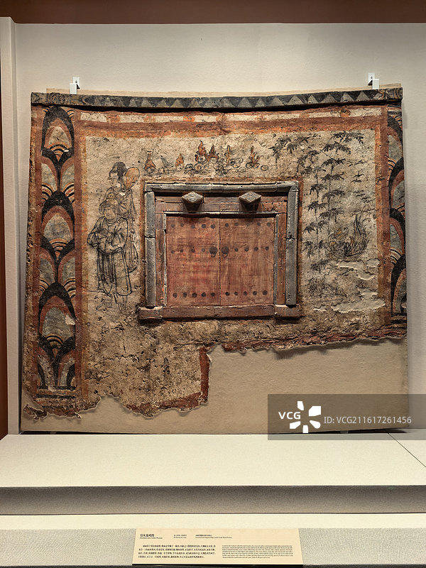 侍从锦鸡图 山西宋金壁画 宋金，壁画，砖雕，宋金壁画，宋金时期，壁上万千， 墓葬壁画，山西宋金墓葬艺图片素材