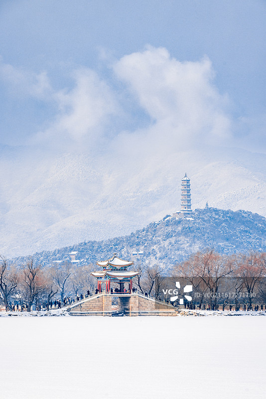 雪中古建筑图片素材