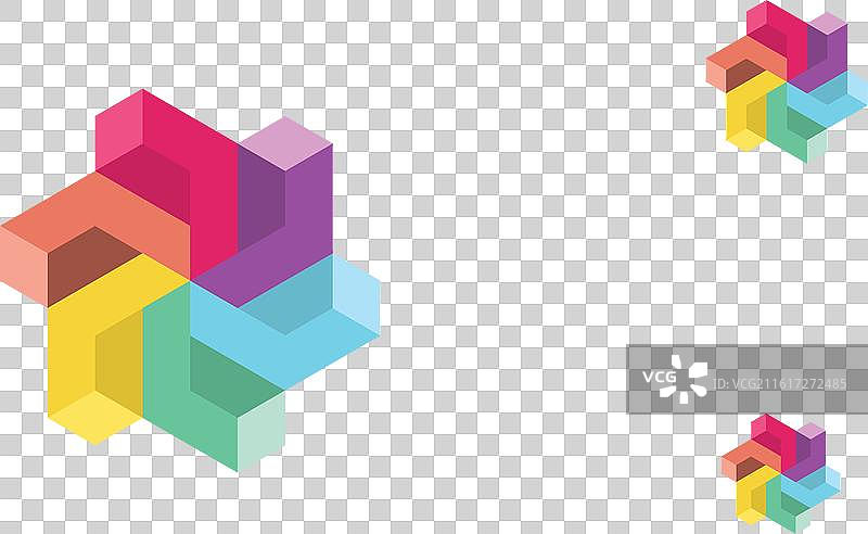 抽象多彩六边形Logo设计模板图片素材