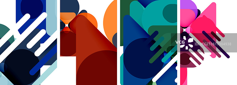 色彩鲜艳的几何抽象构成图片素材