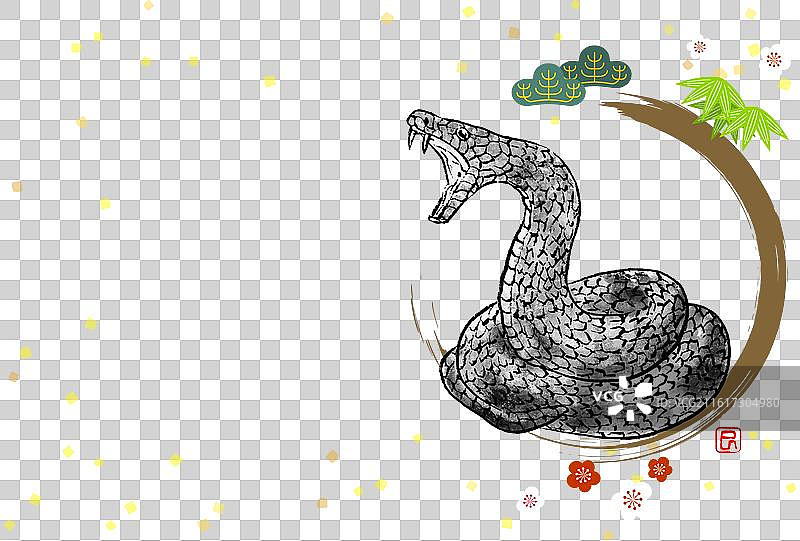 2025蛇年日式新年图片素材