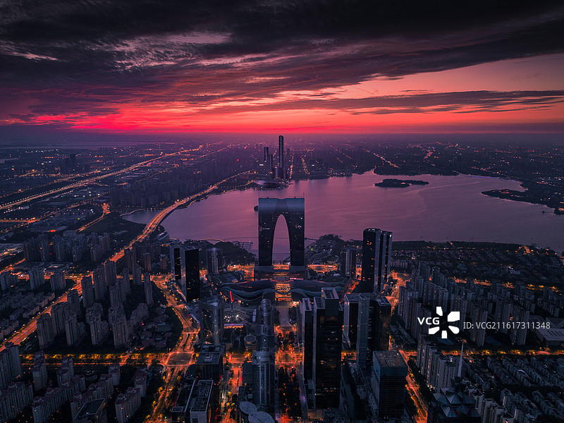 朝霞苏州中轴线图片素材