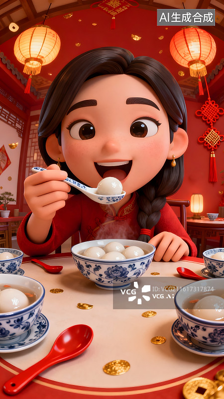 【AI数字艺术】春节新年人物民俗喜庆插画图片素材