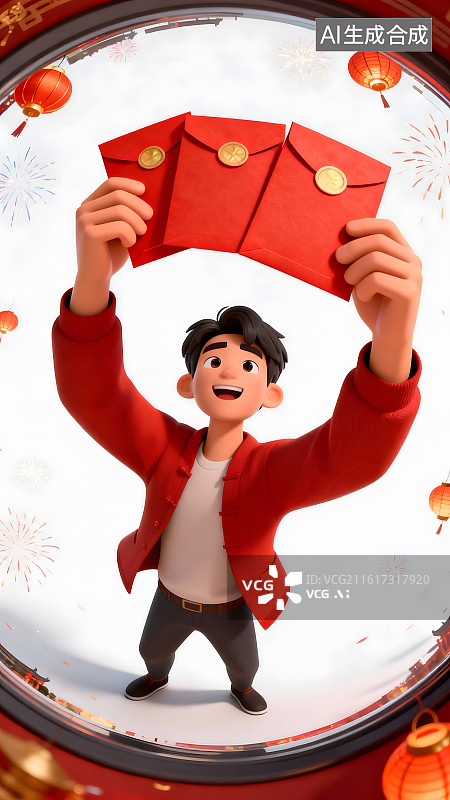 【AI数字艺术】春节新年人物民俗喜庆插画图片素材