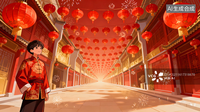 【AI数字艺术】春节新年人物民俗喜庆插画图片素材