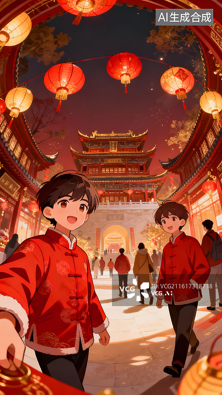 【AI数字艺术】春节新年人物民俗喜庆插画图片素材